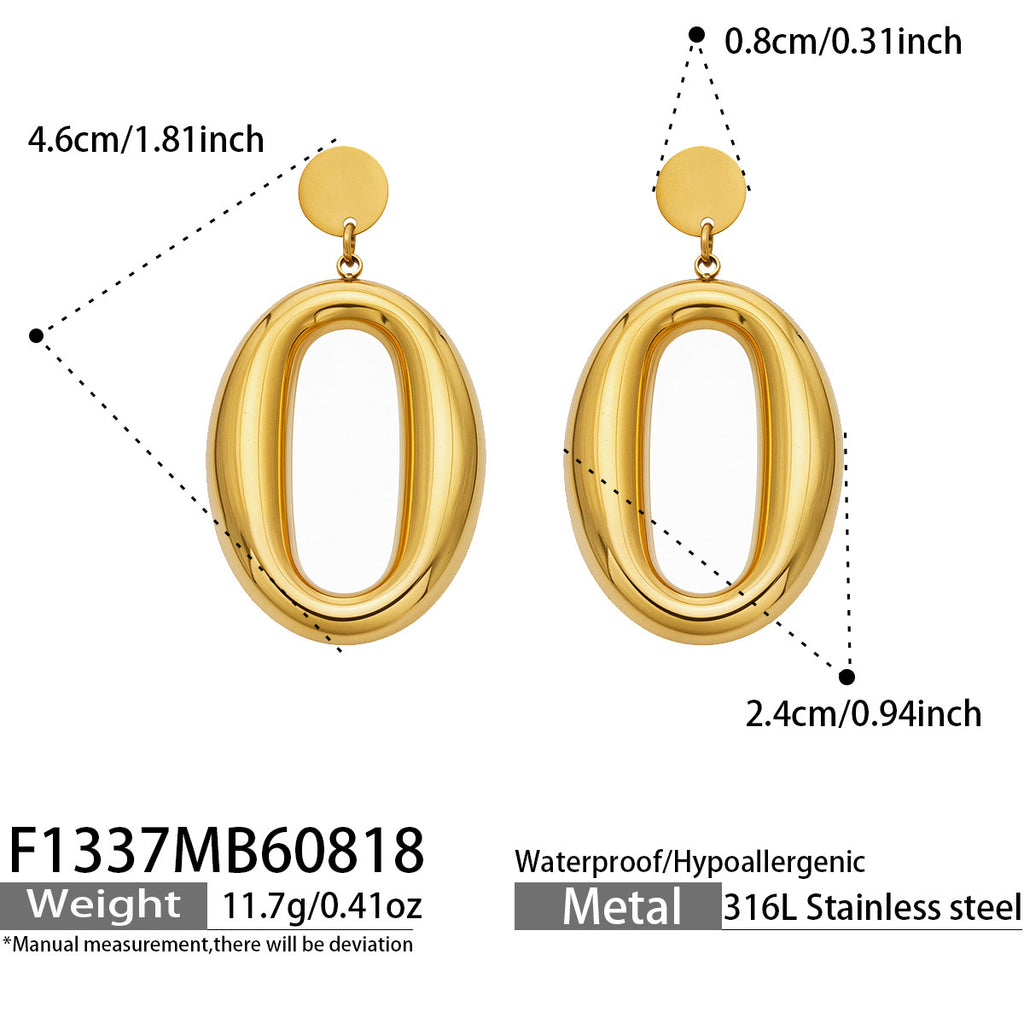 Aurora oval drop earrings — PVD 18k gold finish that won't tarnish