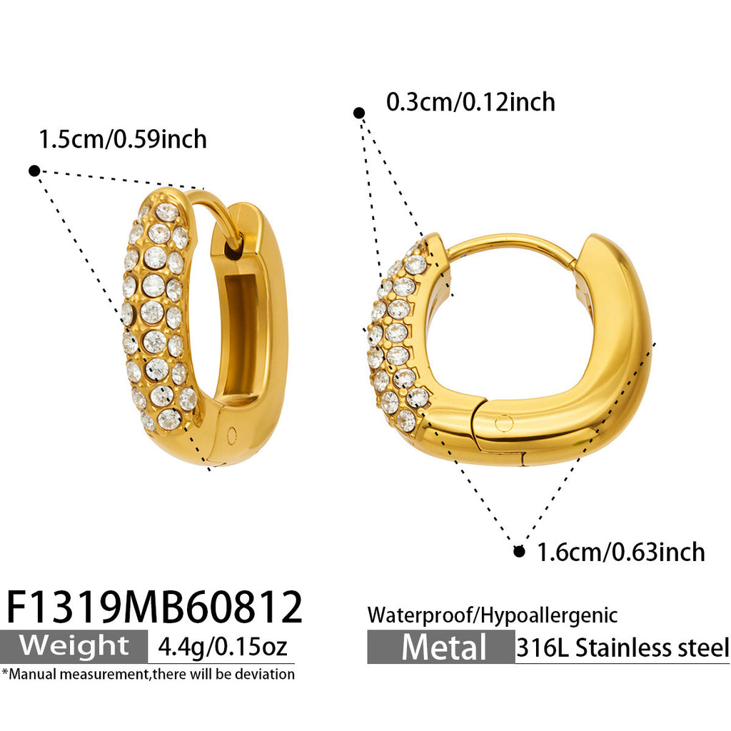 Selene zircon hoop earrings — PVD 18k gold plating that won't fade